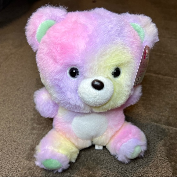 Daiso Toys Daiso Small Pastel Multicolor Rainbow Gradient Teddy